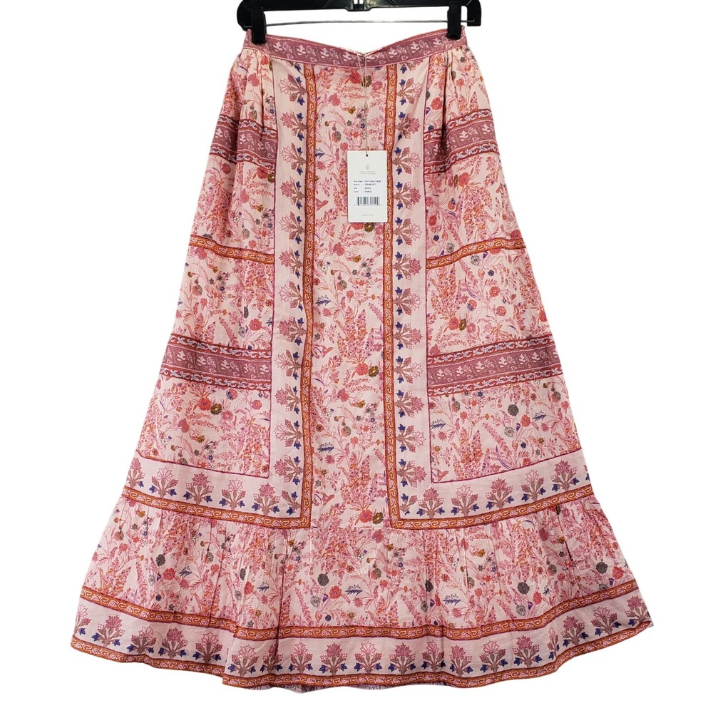 Cleobella Elie Ankle Skirt Womens S Pink Organic Cotton Boho NWT Tuckernuck